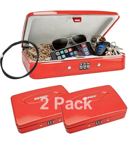 SEPOX® Water Fire Guard Steel Lock Box 3-Ft Security Cable